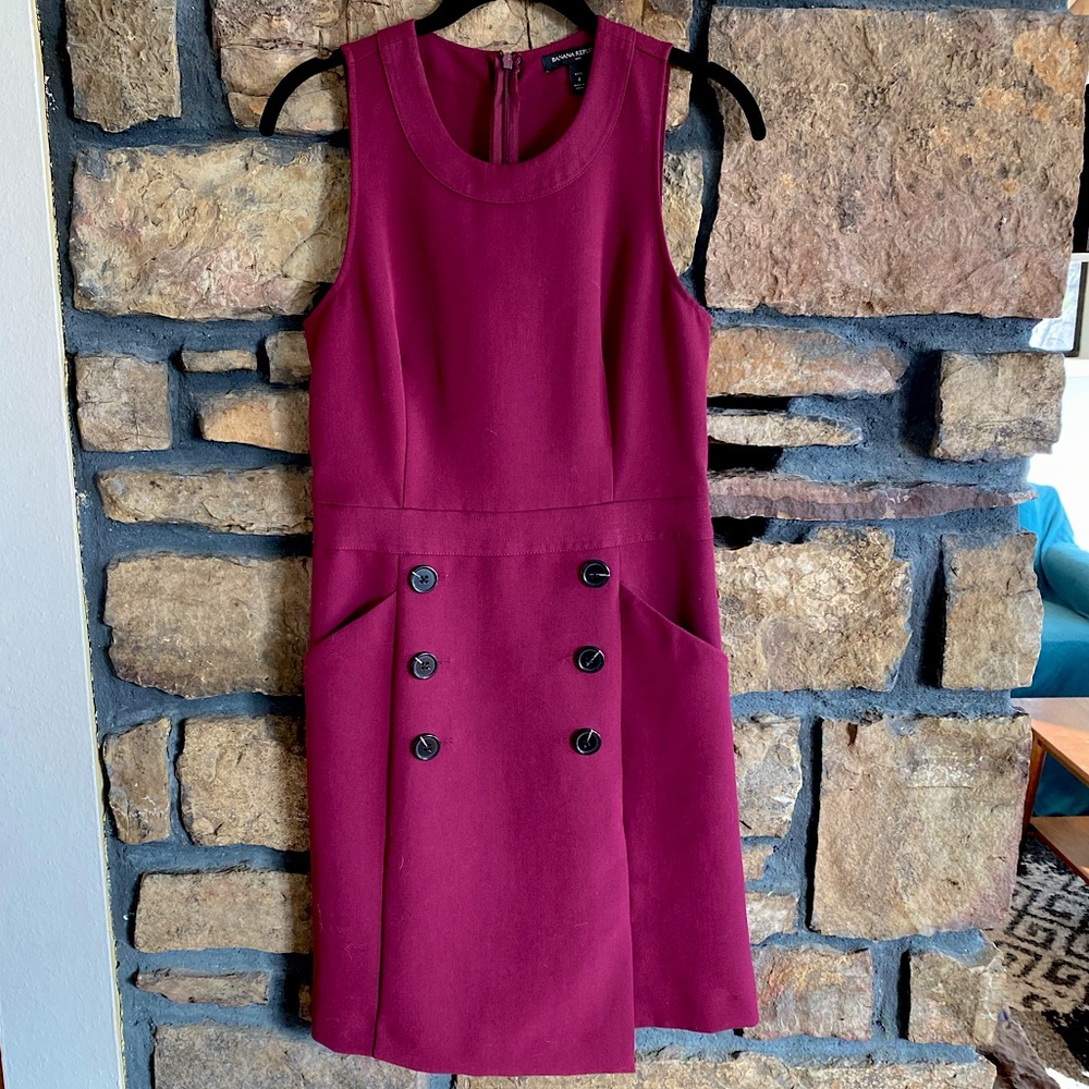 Banana Republic Plum Work Dress with pockets!